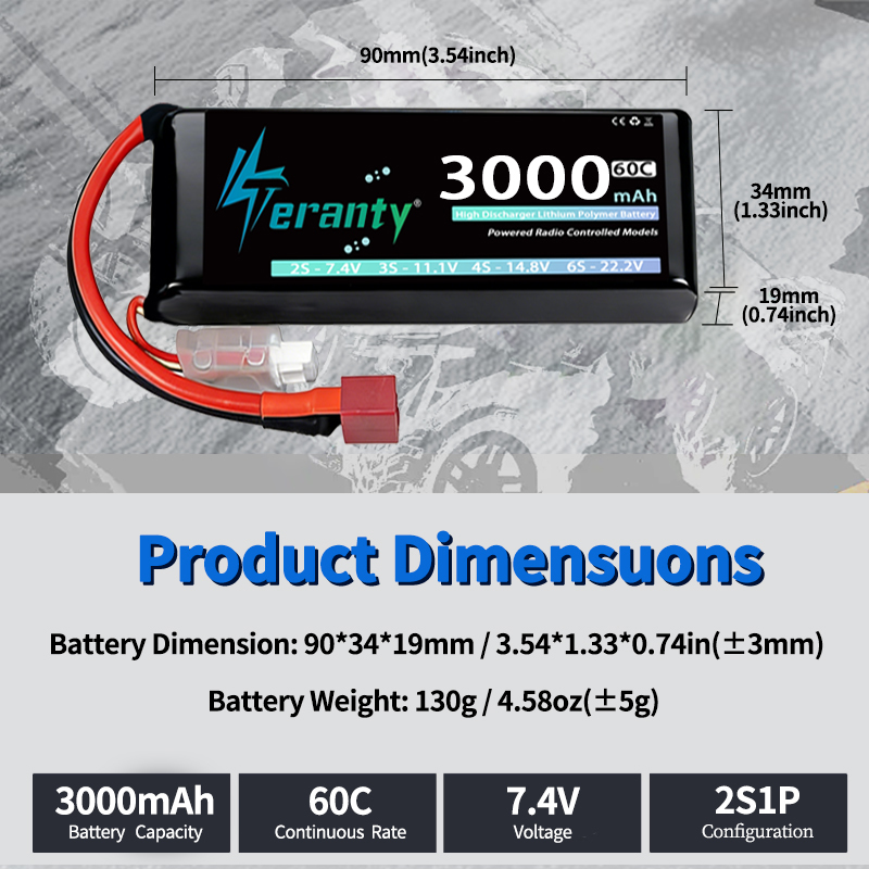 TERANTY 2S 3000mAh Lipo Batter - Rc Hobby & Maskinservice I Eskilstuna ulasan dan harga