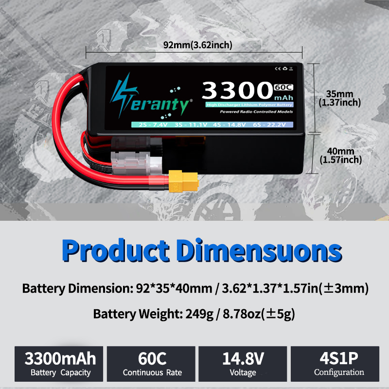 TERANTY 4S 3300mAh Lipo Batter - Rc Crawler 4X4 ulasan dan harga